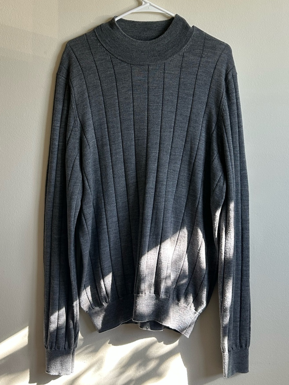 Joseph Abboud Merino Wool Mock Neck Sweater - Gray